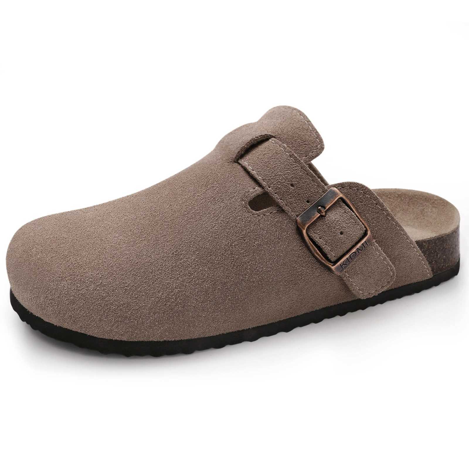 Crar Wens Cork Footbed Sandals Lady Fion Buckle Slip-On Slide Sandals Summer Comfortable Suede Shoes with Arch Support Y250626