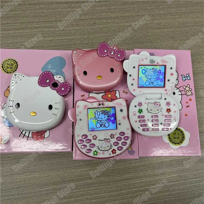Sanrio 2024 New Sanrio Kawaii Hello Kitty Mini Phone Cartoon Kids Taiml Cute Phone Festival Birthday Fashion Girls Toys Children Gift w250626