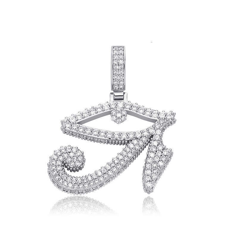 Ancient Egyptian Symbol Horus Pendant Full Zircon Personality Hip Hop Trendy Eye Necklace Accessory