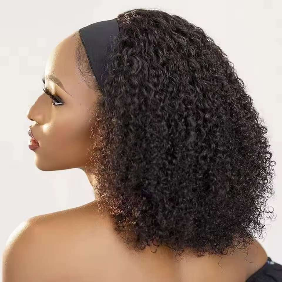 High-end real hair wig realistic hairline 100% pure human hair ice silk hairband BOBOJC