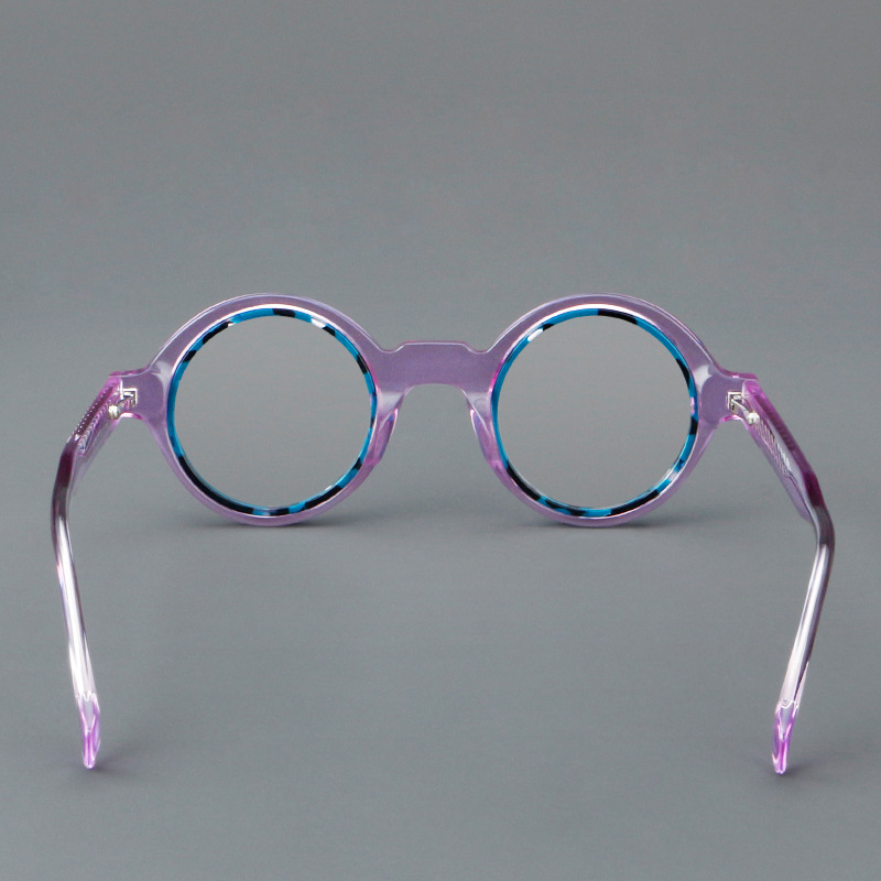 Foreign Trade Acetate Glasses Japanese Style Small Round Frame Colorful Mixed Retro Eyewear for Europe and America
