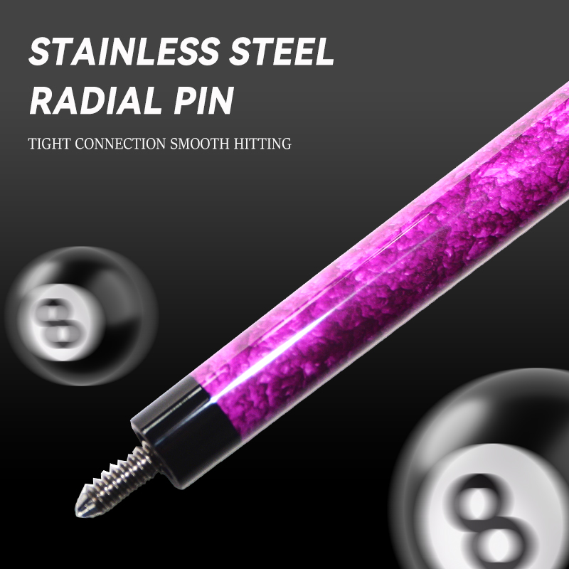 OKHEALING Quicksand Purple 1/2 Split Billiard Cue Carbon Fiber Billiard Stick 12mm Pigskin Tip Radial Pin Joint Pool Cues Carbon Carom Cues Profession