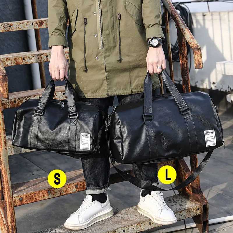 PU Leather Gym Bag Fitness Sports Bags Dry Wet Handbags For Men Women Training Shoulder Traveling Sports Bag Gym Bag XA18A Y250626