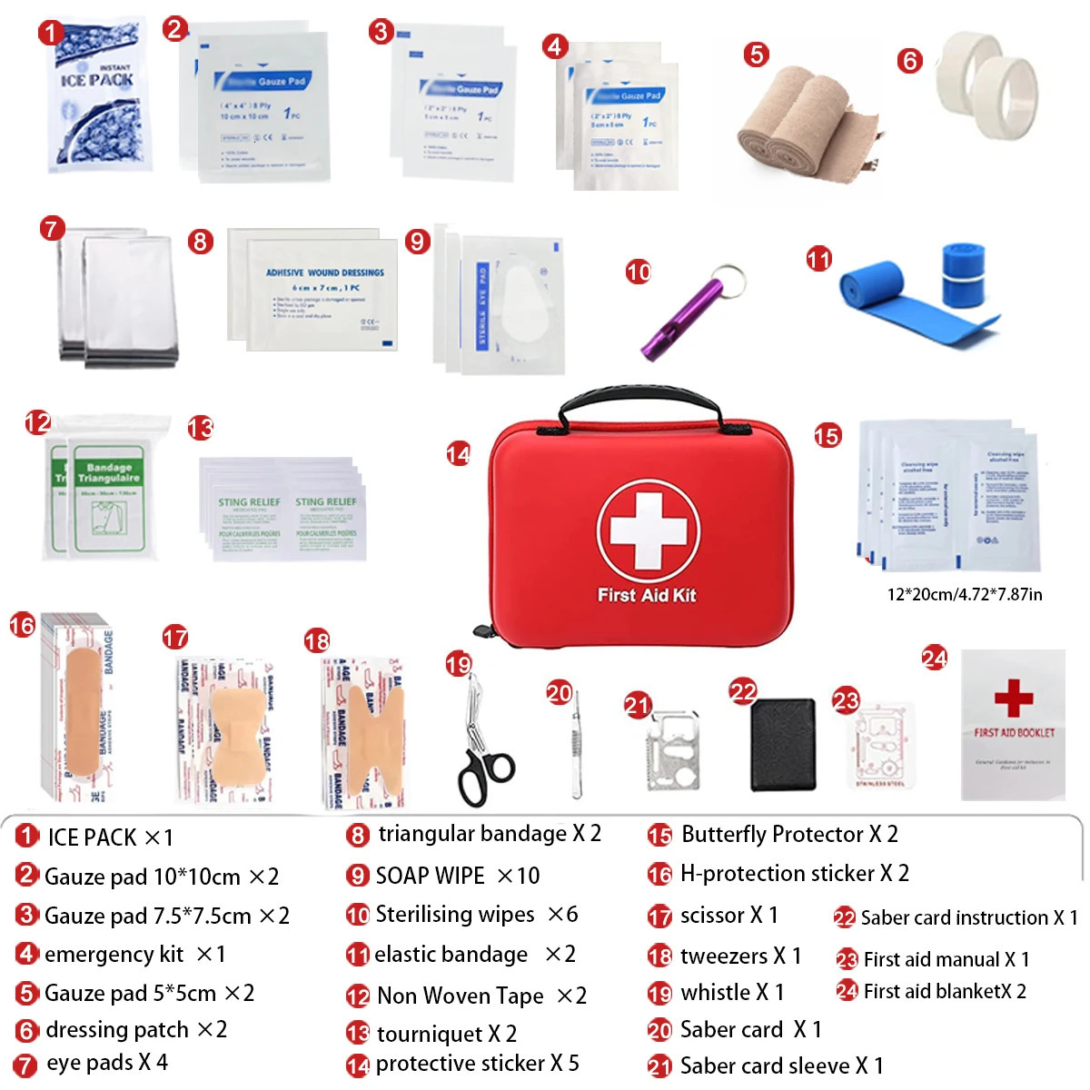 Portable First Aid Kit For Outdoor Adventures Hiking Car Traveling And Camping First Aid Kit Does Not Include Medication 250625 - view 3