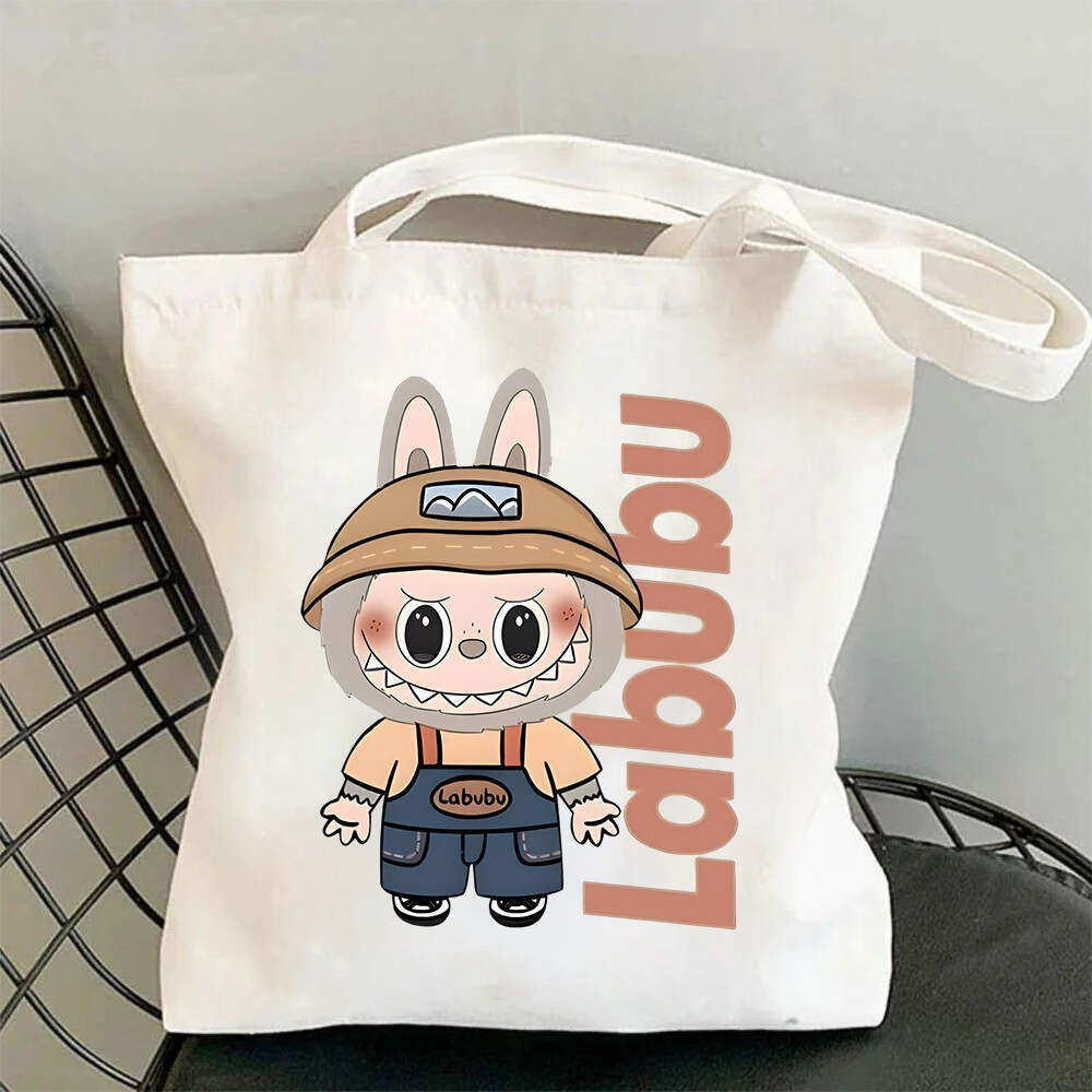Free shipping Cute Labubu Canvas College Students Ins Fashion Single Shoulder for Women Large Capacity Crossbody Bag