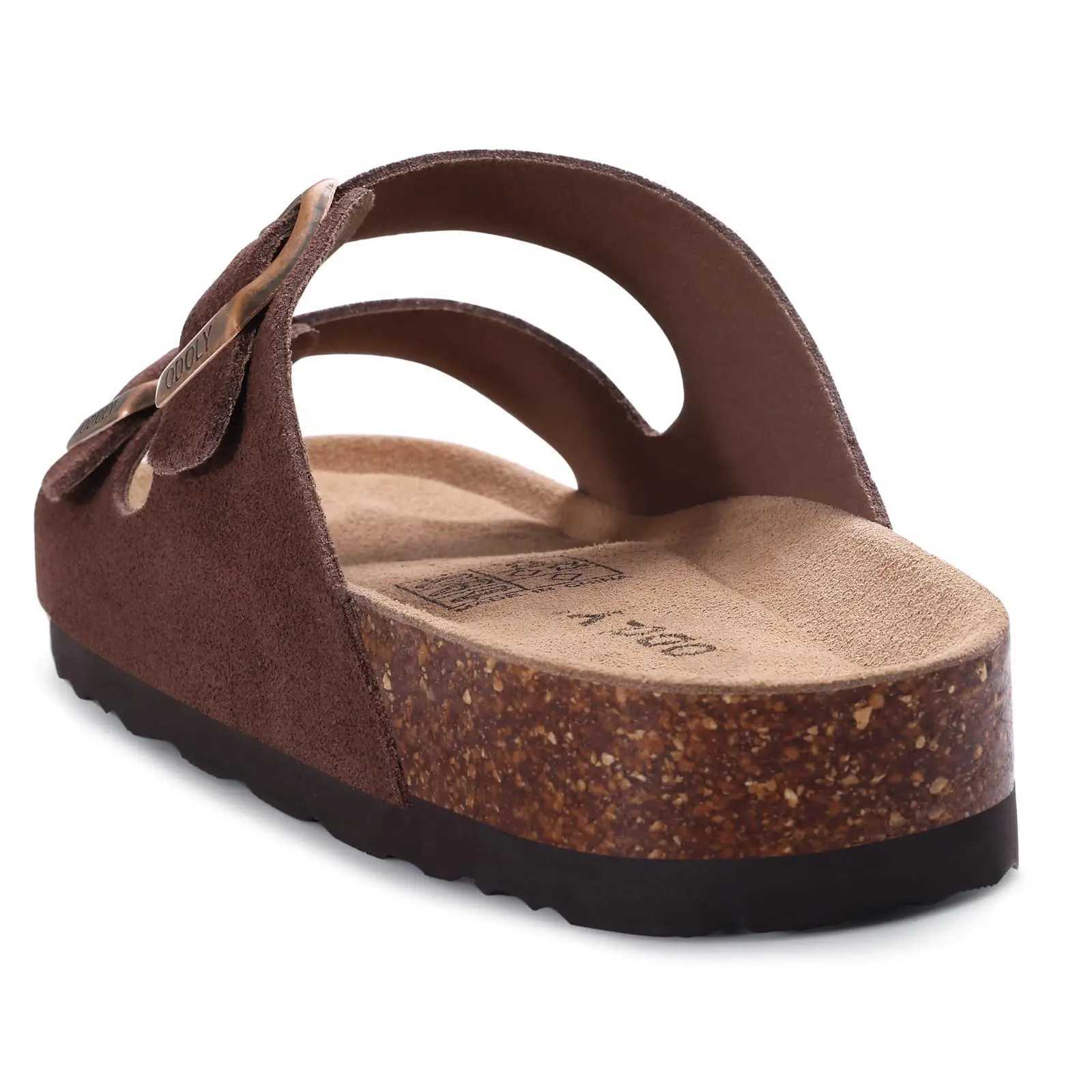 Eyriphy Wen Flat Sandals Cork Footbed Slides Fion Slippers with 2 Adjustable Straps Cfy Slides for Summer Vacation Daily Y250626