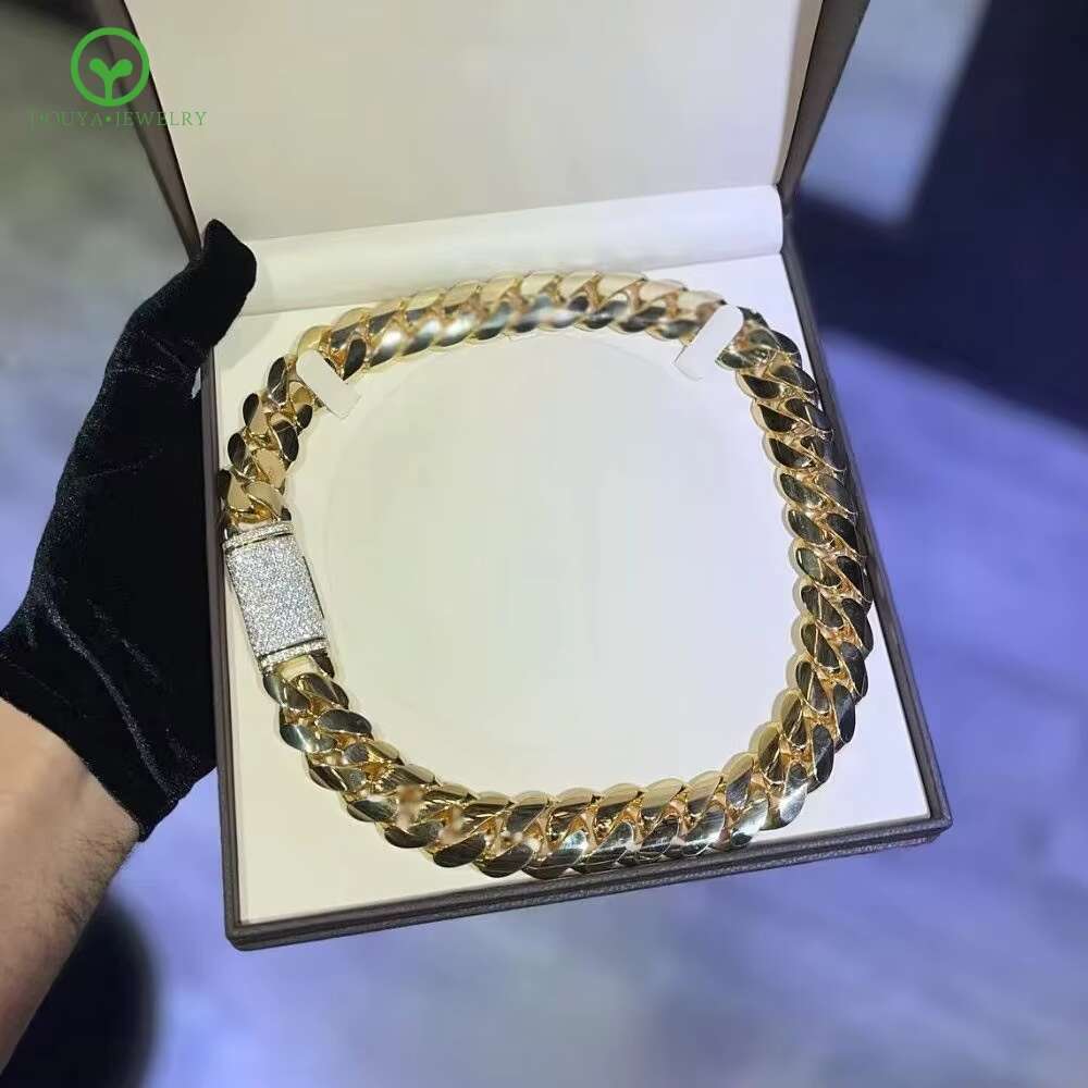 High Quality Moissanite Cuban Chain Necklace Link Chain Necklace Design Rope Chain Bracelet Set