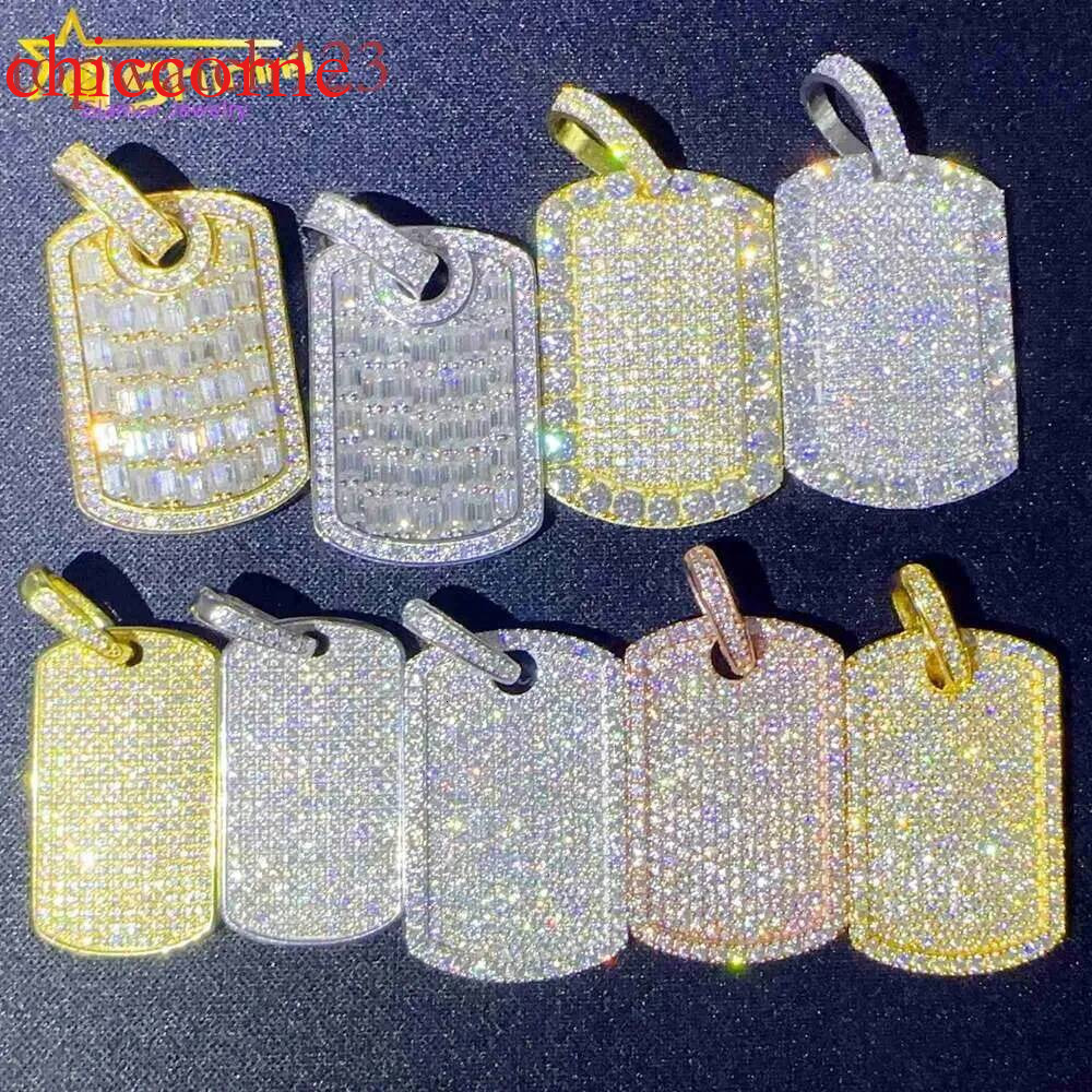 Hot Sell Iced Out Dog Tag Sier Lab Dia Jewelry Men Women Hip Hop Gra Certified Moissanite Necklace PendantPersonalized pendant