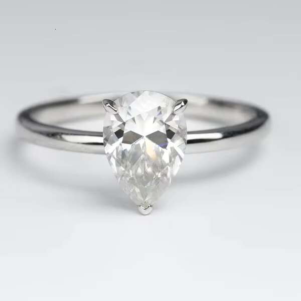 Wholesale High Quality 925 Sterling Silver Wedding Engagement Rings Set Cut Moissanite Pear Cut IGI Certified for Womens Party