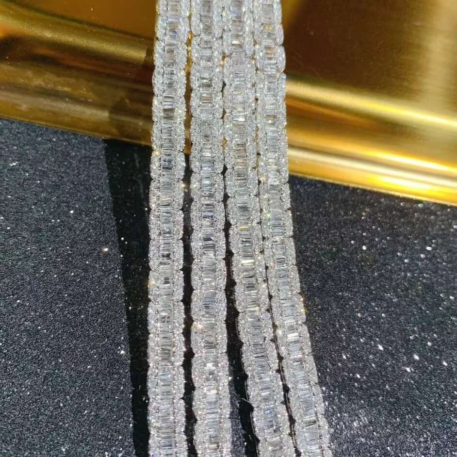 Premium 8-Inch Cuban Bracelet for Men Custom 10mm VVS Moissanite Diamond Iced Jewelry Popular Hip Hop Fine Charm Bracelet