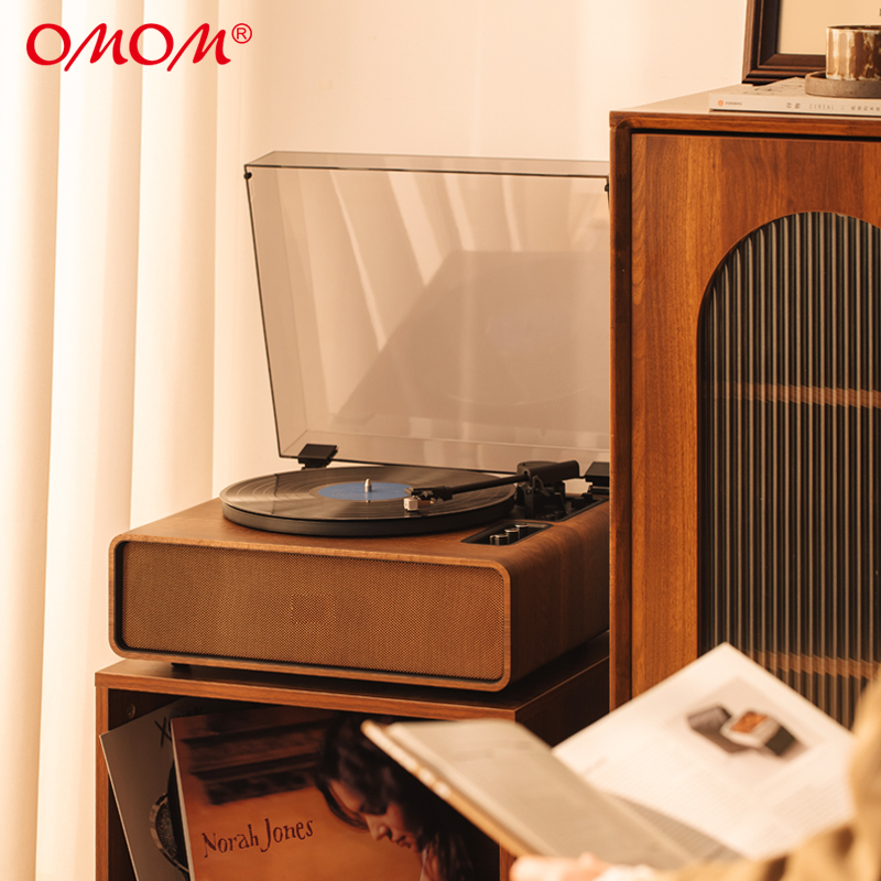retro phonograph gramophone vinyl record player Classic turntable playback Built-in Stereo Speaker 33/45 RPM BT in and out function AUX-in RCA line-ou
