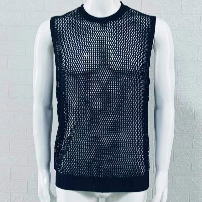 Designer Mens Sweaters Wool Casual Sweater Pullover2025 Summer New Knitted Mens Round Neck Sleeveless Hollow Out Hoodie Tank Top