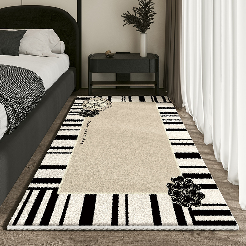 60*180cm Cashmere Imitated French Small Fragrance Bed Rug Advanced Sense Living Room Study Oval Dirt Resistant Non-Slip Carpet R250626