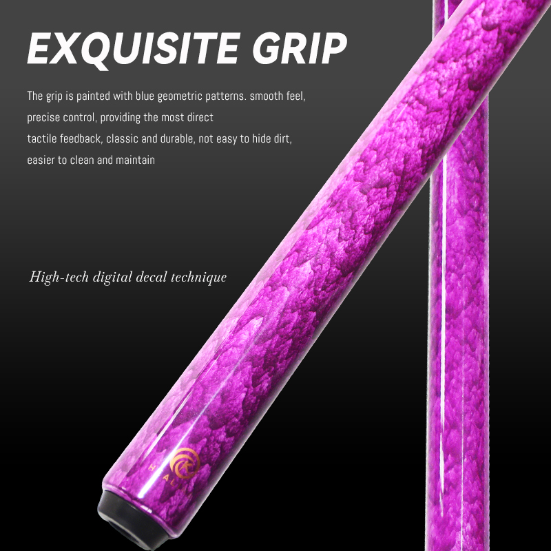 OKHEALING Quicksand Purple 1/2 Split Billiard Cue Carbon Fiber Billiard Stick 12mm Pigskin Tip Radial Pin Joint Pool Cues Carbon Carom Cues Profession