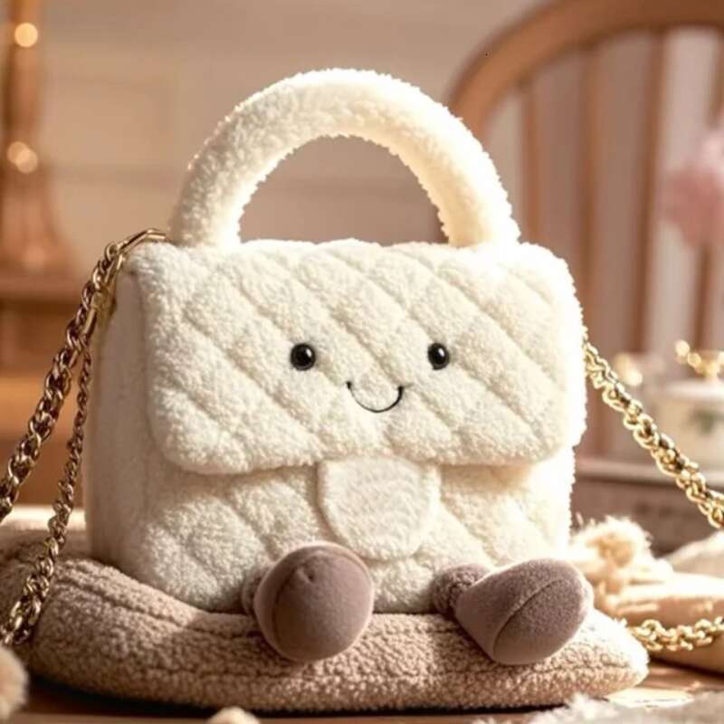Designer bag 2025 Jellycat Small Fragrant Style Ling Grid Chain Hair Summer New Handbag Luxury Bag Daifei Bag Stuffed Animal Plush Toy Girl Birthday G
