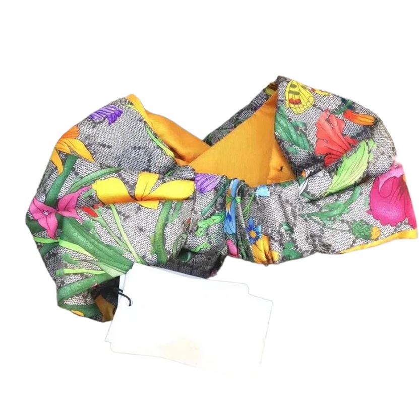 Fashion Designer Silk Cross Headband Women Girl Elastic Hair bands luxury Retro Turban Headwraps Gifts Flowers