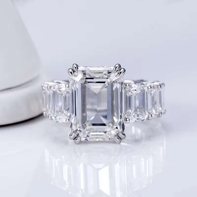 Vvs Lab Grown Diamond Wholesale Real 10k 14k 18k Solid Gold Moissanite Engagement Band Ring Iced Out Wedding Ring