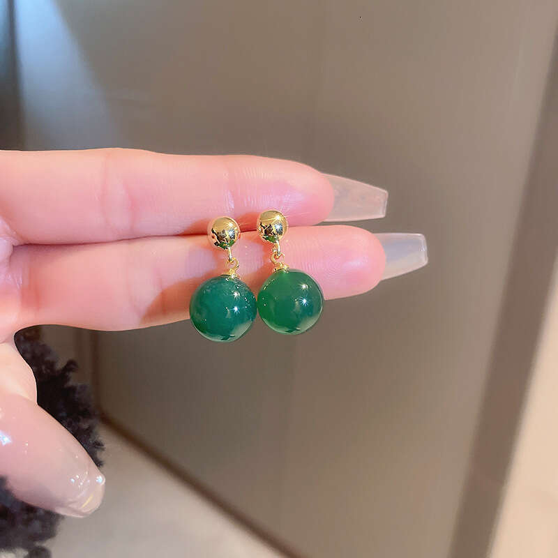 Sier Needle Green Series Butterfly Flower Pearl Fresh High-end Summer Fashion New Earrings for Women