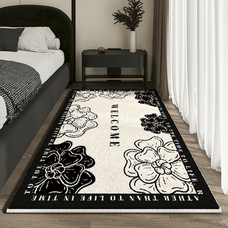 60*180cm Cashmere Imitated French Small Fragrance Bed Rug Advanced Sense Living Room Study Oval Dirt Resistant Non-Slip Carpet R250626
