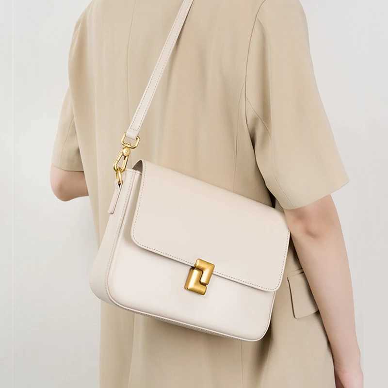 Toptrends Cowhide Genuine Leather Small Crossbody Bags For Women 2025 Luxury Designer Tofu Shoulder Purse Square Ladies Handbags Y250626