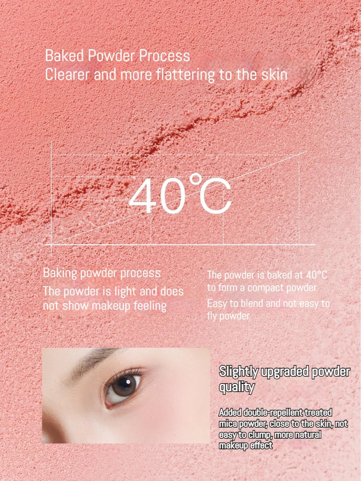 SPENNY Baking Blusher Matte Soft Mist Powder Large Capacity Shrink Expand Color Naturally Brightening Highlight Cheek 6.2g 250626