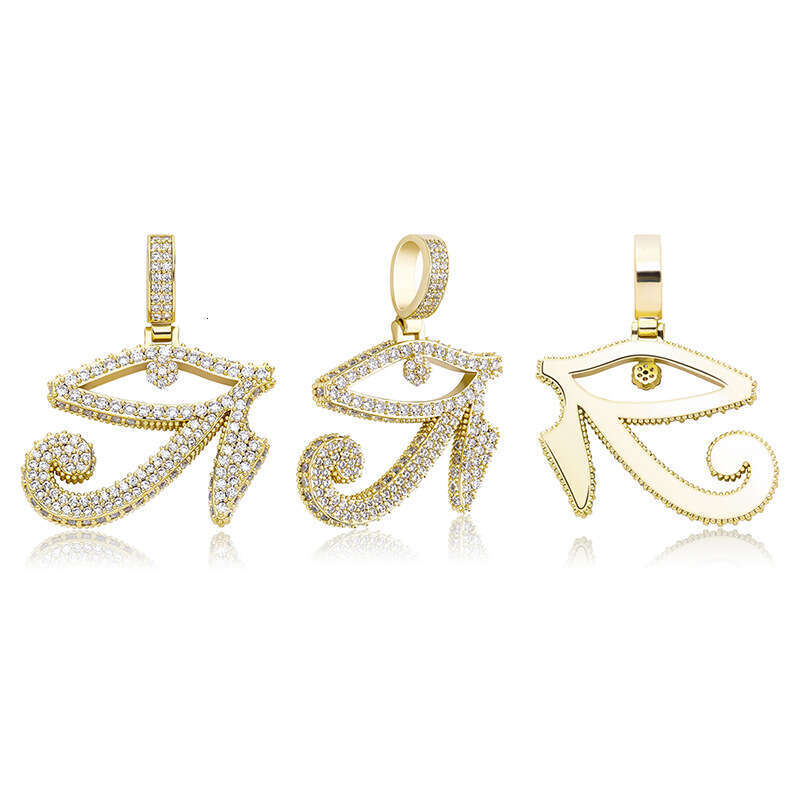 Ancient Egyptian Symbol Horus Pendant Full Zircon Personality Hip Hop Trendy Eye Necklace Accessory