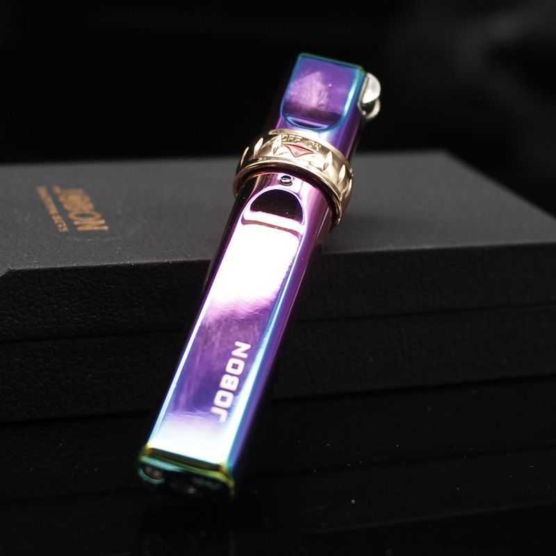 jobon Zhongbang Lighter Creative windproof personalized grinding wheel metal blue flame inflatable lighter High-end gift