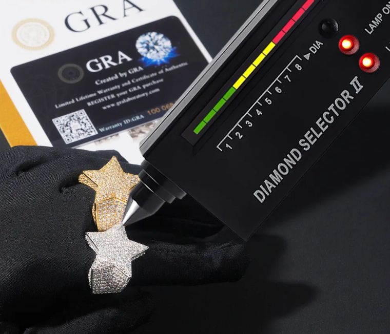 Iced Out Star Shape Moissanite Diamond Men Rings 925 silver Hip Hop Ring Pass Tester Men Cuban Ring