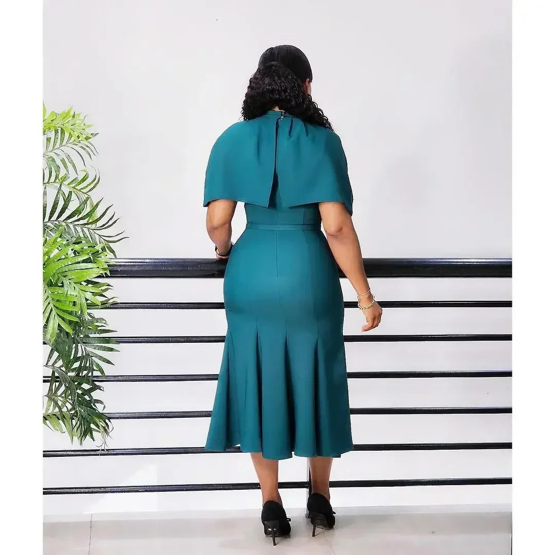 Elegant Church Dresses for Women Mermaid Cap Sleeves Office Ladies Modest Classy African Slim African Female Gowns Date Events250624
