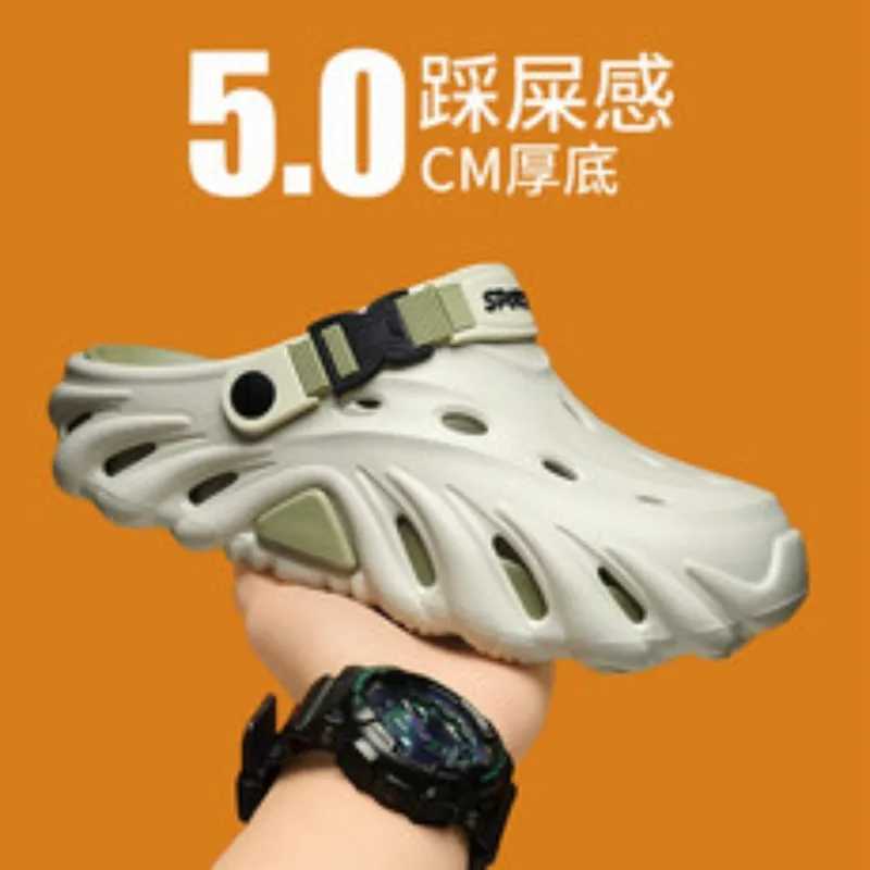 Mens Sandals Thick Sole EVA 2025 New Fion Slippers for Men Soft Casual Beach Shoes Solid Color Garden Shoes Men Y250626