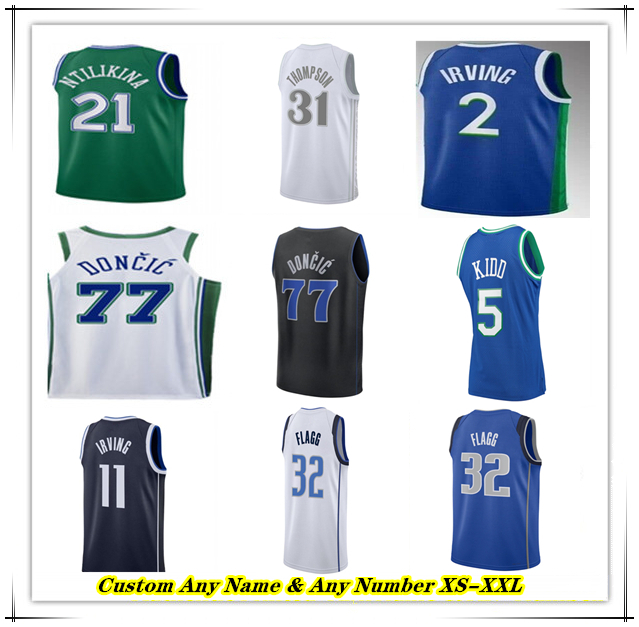Printed Cooper Flagg Basketball Jersey Anthony Davis Kyriee Irving Klay Thompson P.J. Washington Naji Marshall Daniel Gafford Dirk Nowitzki Kidd Mavs Youth XS-XXL