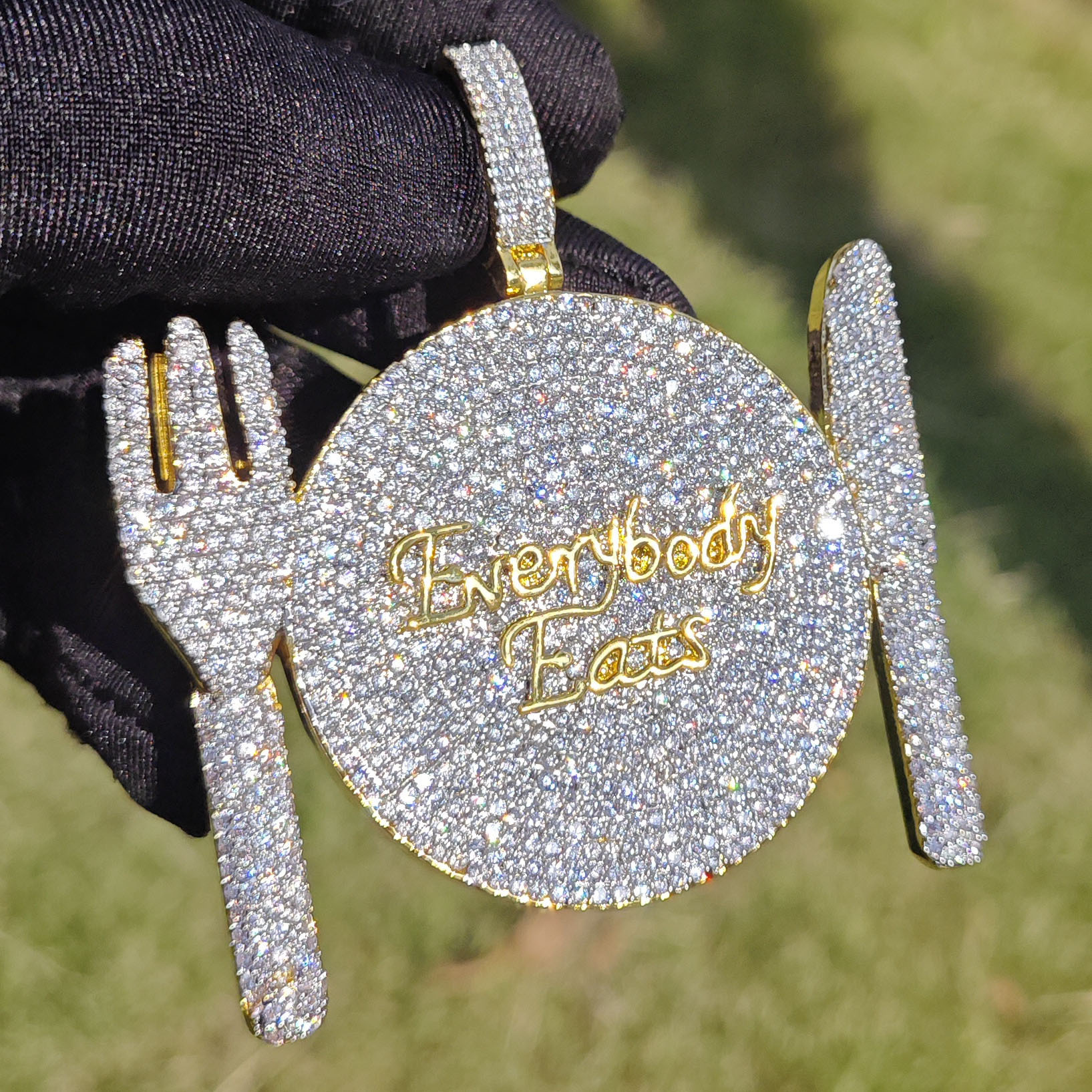 Luxury VVS Moissanite Jewelry Hip Hop New Release Plate Pendant Iced Out Minimalist Edgy Bling Trendy Necklace Accessory Passes the diamond tester