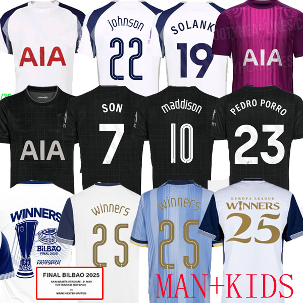 24 25 26 SON RICHARLISON Soccer Jerseys 2024 2025 2026 home AWAY Football shirt VICARIO KULUSEVSKI SOLANKE WERNER year of the tottenaham Fans players Men JERSEY