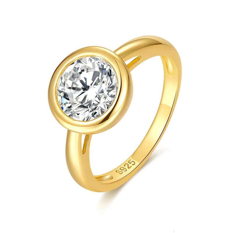 Elegant Luxurious 925 Silver Gold Plated Love Engagement Moissanite Diamond Rings Jewelry Collection for Womens