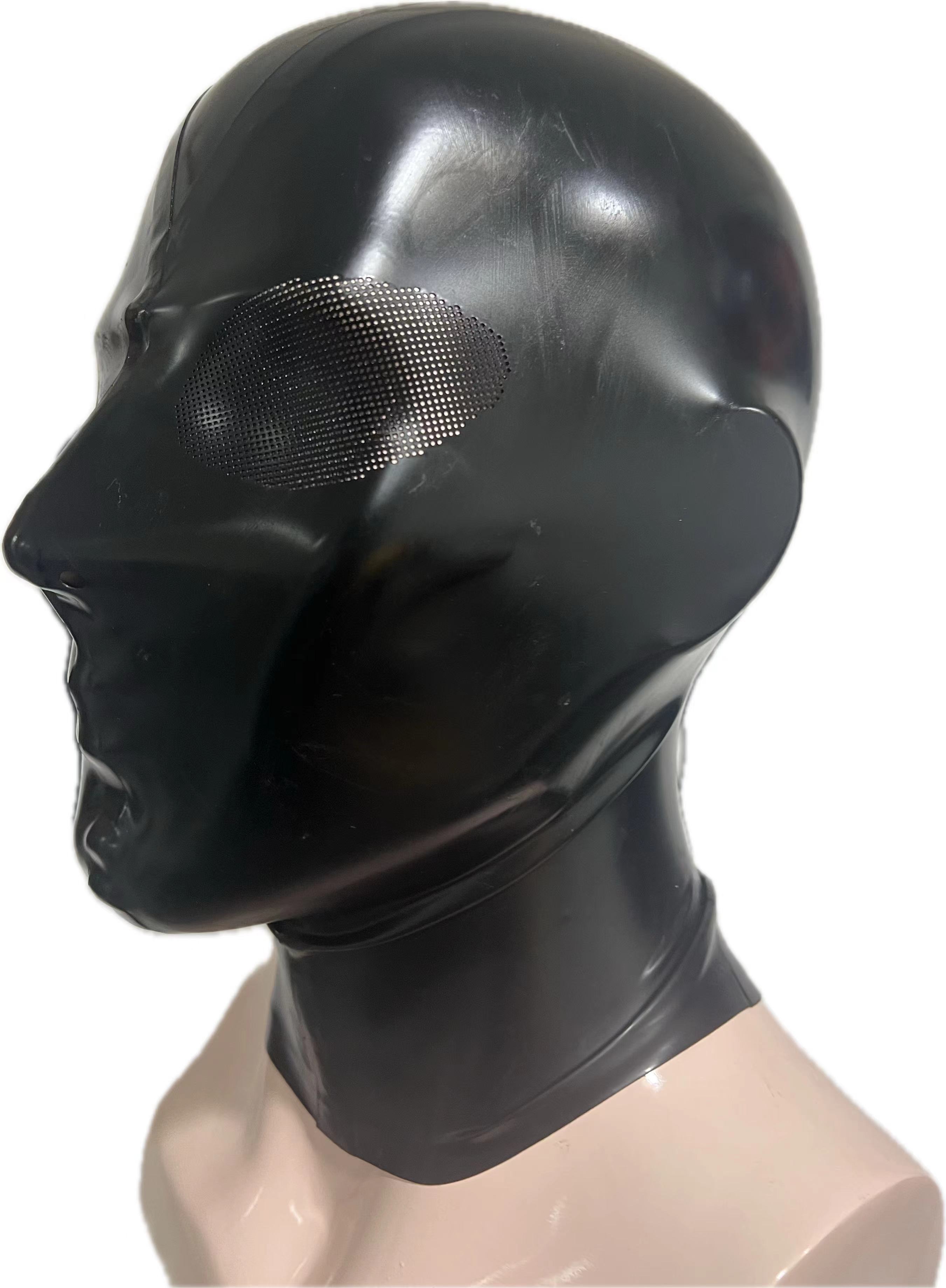 customized Latex Mask Rubber Hood Fetish black transparent Mask Latex fashion open mouth design rubber chlorinated clubwear cosplay wear