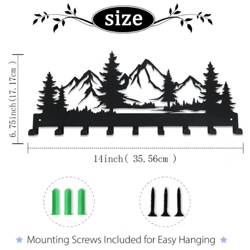 Update Metal Mounted Key Holder Wall Organizer Rack With 7 Hooks Keys Hanger Decor For Kitchen Entryway Hallway Doorway 250624