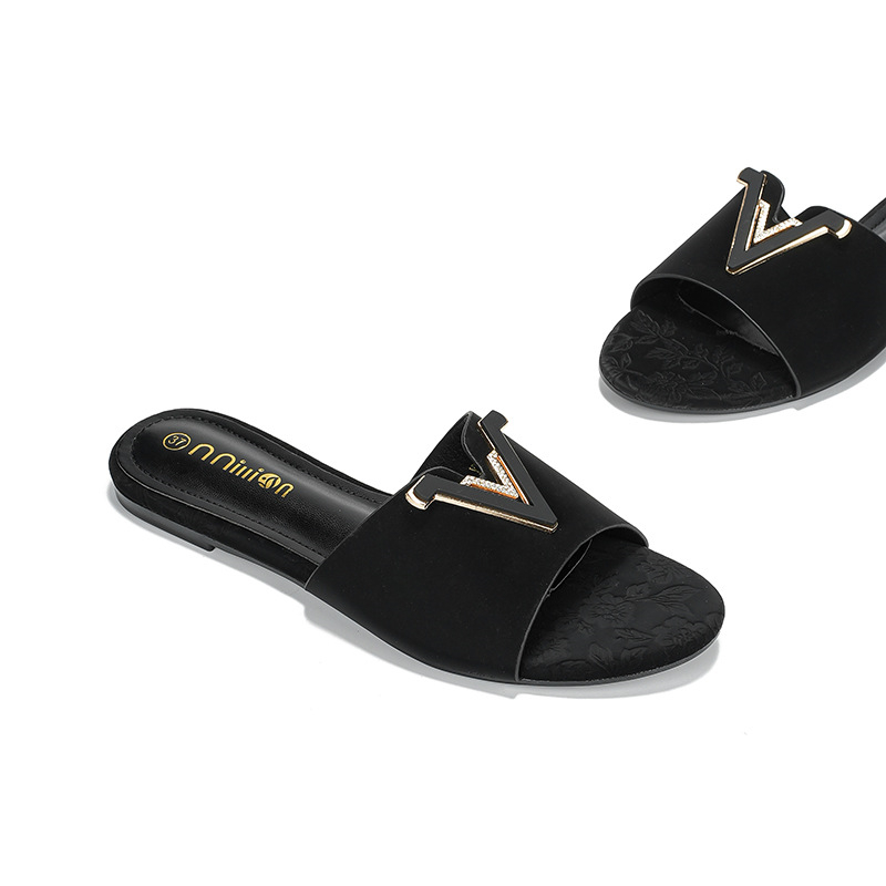free shipping designer slippers for woman outdoor indoor casual sandals breathable fashion Flat sliders vintage classic trainers beach shoes black pin