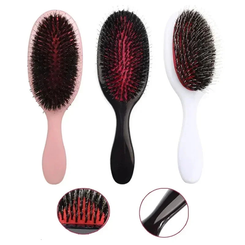 Oval Boar Bristle Nylon Mini Scalp Massage Comb Hairbrush Salon Hair Care Brush Styling Tool Detangling hair brush X250928