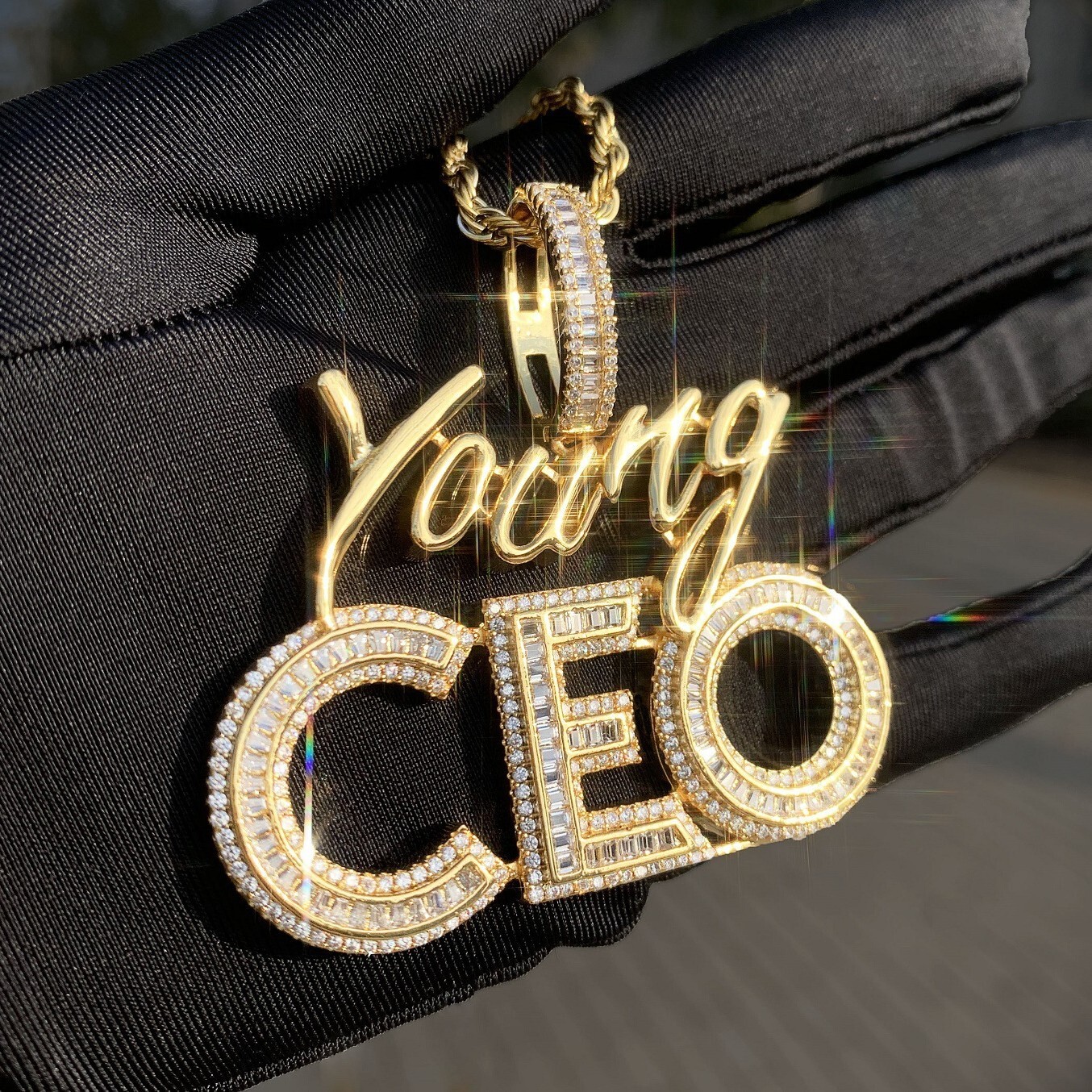 Luxury Moissanite New Iced Out CEO Cubed Letter Diamond Studded Hip Hop Individual Pendant Accessory Passes the Diamond Tester