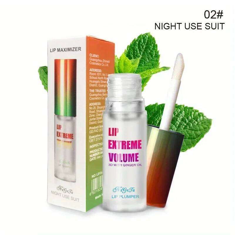 Plumper Fuller Healthy Enhancer Ginger And Mint Plant Lip Gloss Oil Moisturizing Beauty Sexy Lips free shipping