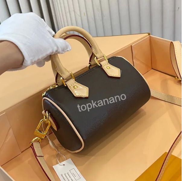 Shoulder Bags Top Designer bag Mini nano16cm Shoulder Bag Women Leather Denim Crossbody Luxury Brands Embossed Tote Purse Brown Flower Handbag
