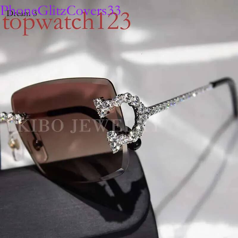 KIBO Coutom Jewelry Iced Out VVS 3mm Moissanite Sunglasses Mens Glasses
