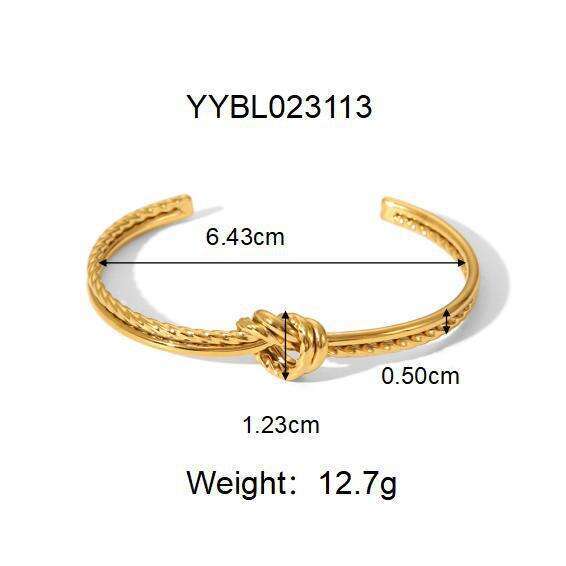 DHCollections Hot Selling Knotted Twisted Open Stainless Steel Niche Design Simple Ins Style Bracelet Jewelry