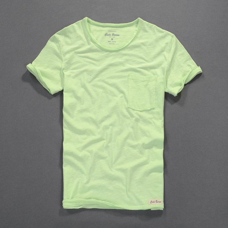 Minimalist Casual Mens Summer New Bamboo Cotton Mens T-Shirt Thin Cotton Solid Color Short Sleeve T-Shirt 210726