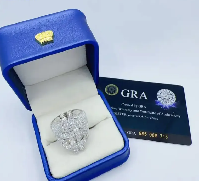 Pass Diamond Tester Dollar Rings 925 Silver Hip Hop Moissanite Men Ring