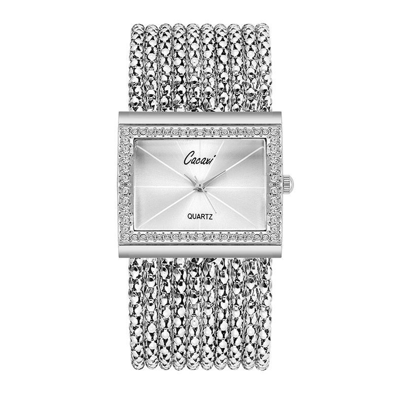 Sophisticated Ladys Jewelry-Watch Hybrid Featuring Shimmering Stones & Sleek Design