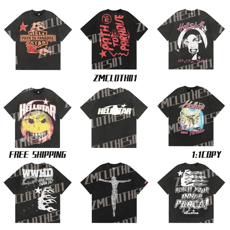 Hellly Starlies Designer Mens T Shirt Summer Fashion clothes Tshirt High quality loose hip hop Tshirt Casual streetwear Washed Couple designer t shirt tee XS-XL