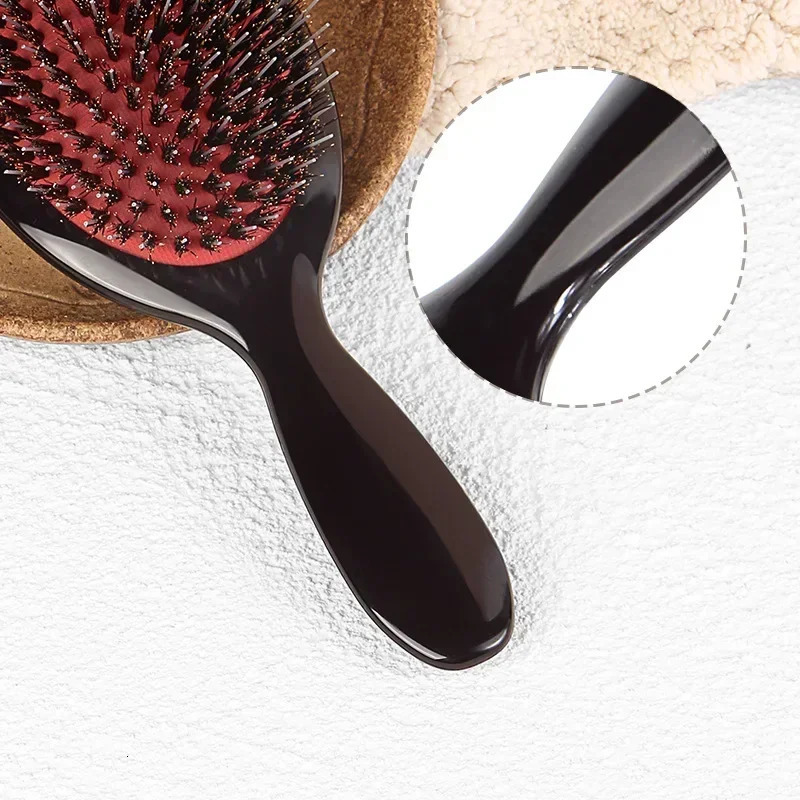 Oval Boar Bristle Nylon Hair Comb Mini Scalp Massage Comb Hairbrush Salon Hair Care Brush Styling Tool Detangling hair brush 250625