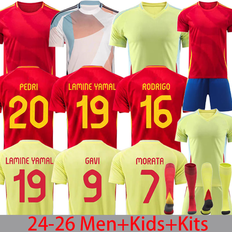 4XL 2025 Spain soccer jerseys men kids kits 24 25 26 fans Player football shirts LAMINE YAMAL Espana MORATA FERRAN GAVI M.LLORENTE OLMO PEDRI