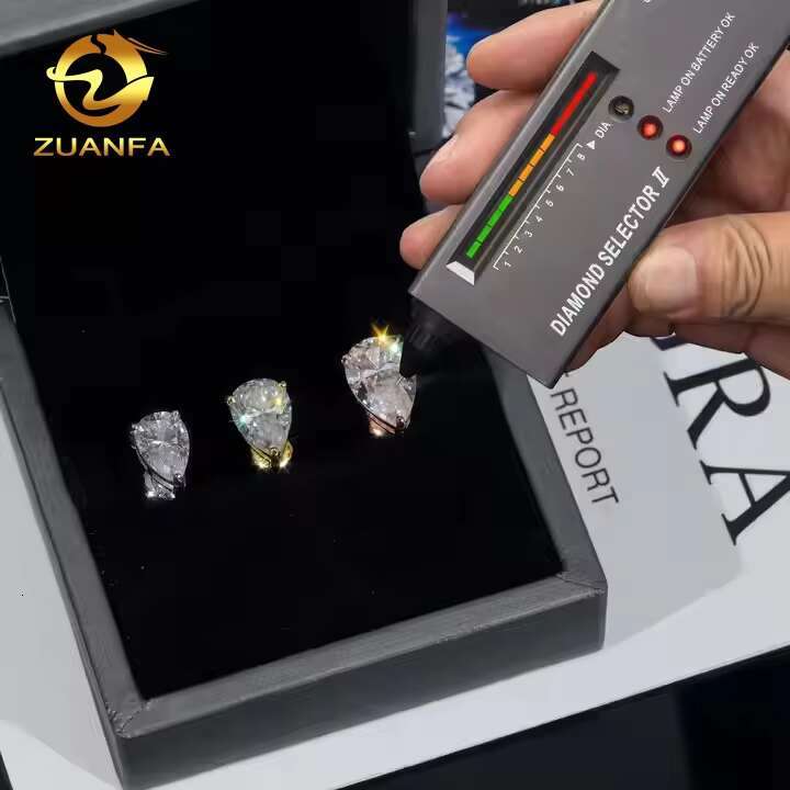 GRA Certificate Pear Cut 3prongs 925 Silver Jewelry Ear Studs Unisex Custom VVS D Moissanite Screw Back Stud Earrings